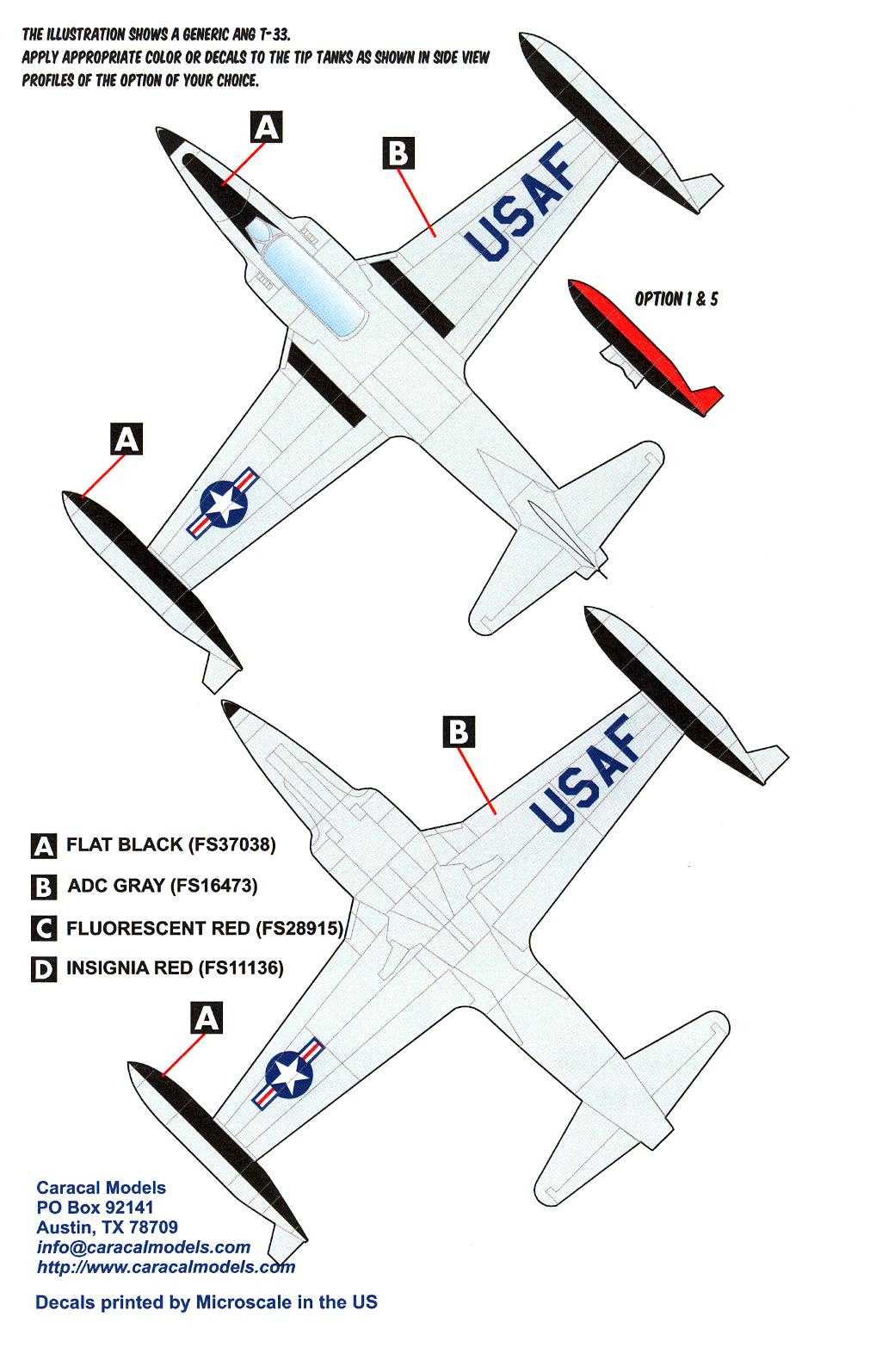 Caracal Decals 1/32 LOCKHEED T-33A SHOOTING STAR AIR NATIONAL GUARD | eBay