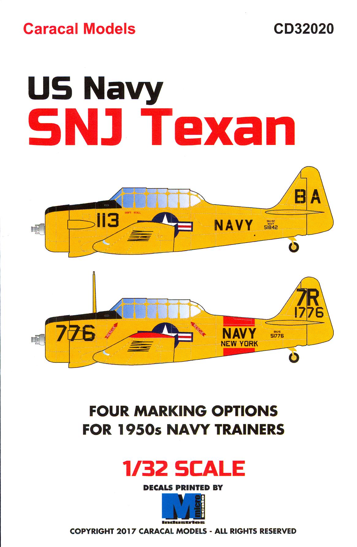 Caracal Decals 1/32 NORTH AMERICAN SNJ TEXAN U.S. Navy Trainer | eBay