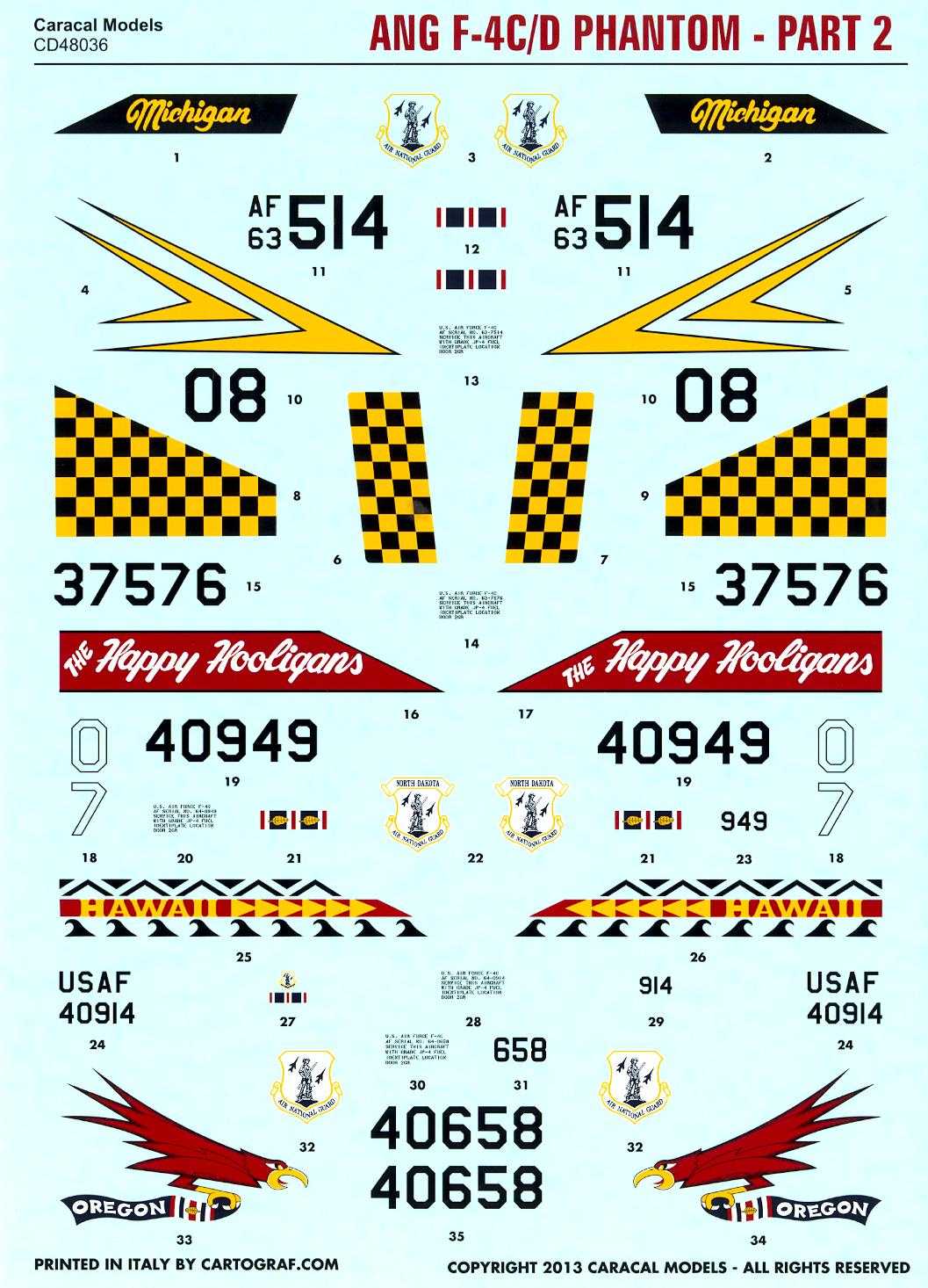 Caracal Decals 1 48 Mcdonnell Douglas F 4 Phantom Ii Air National Guard