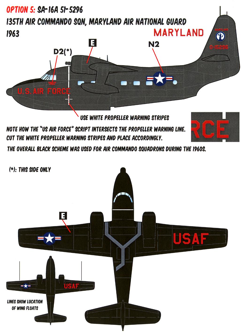 Caracal Decals 1/48 GRUMMAN SA16 & UF1G ALBATROSS U.S.A.F. & U.S