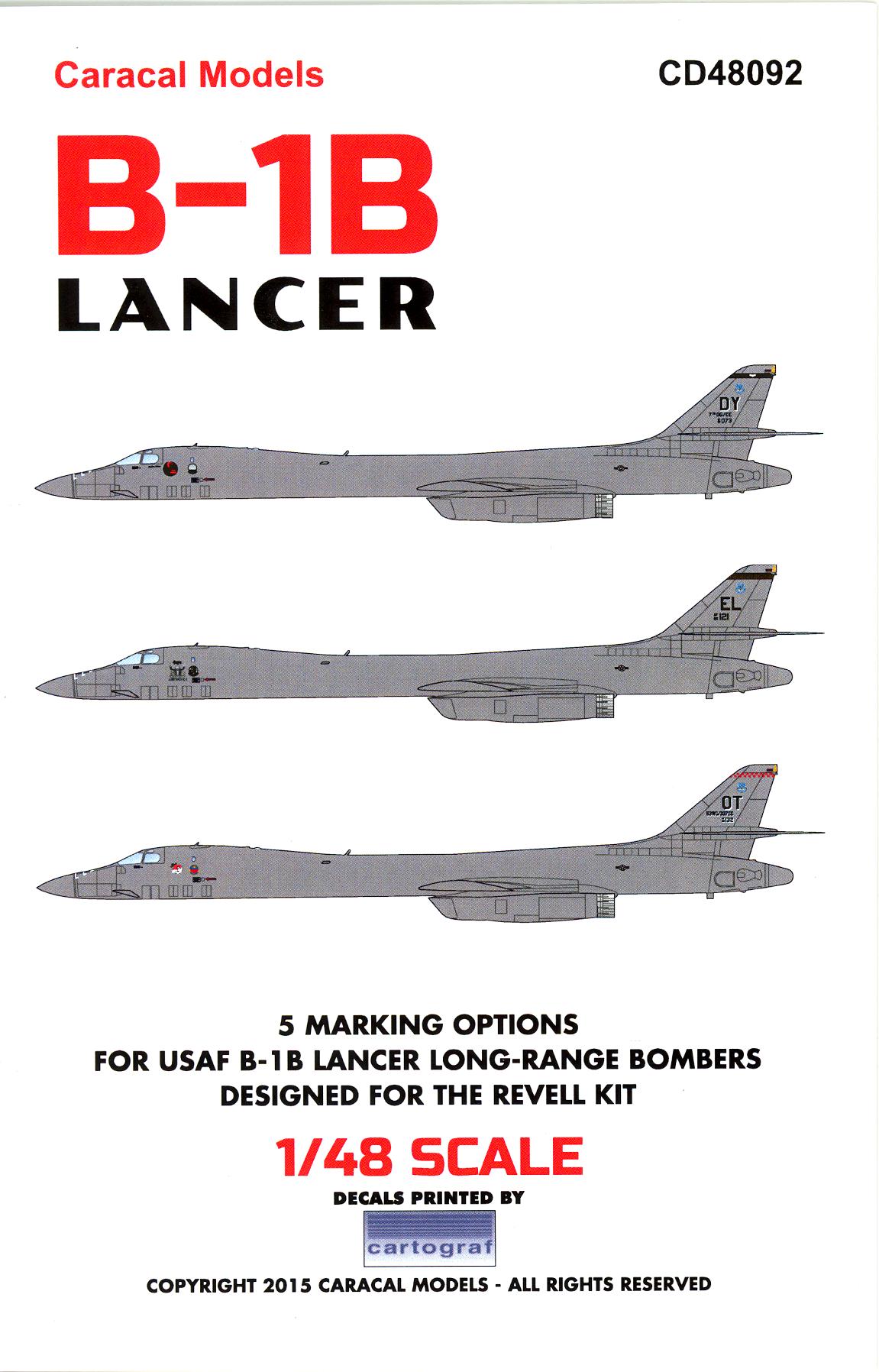 Caracal Decals 1/48 ROCKWELL B-1B LANCER Long Range Bomber | EBay