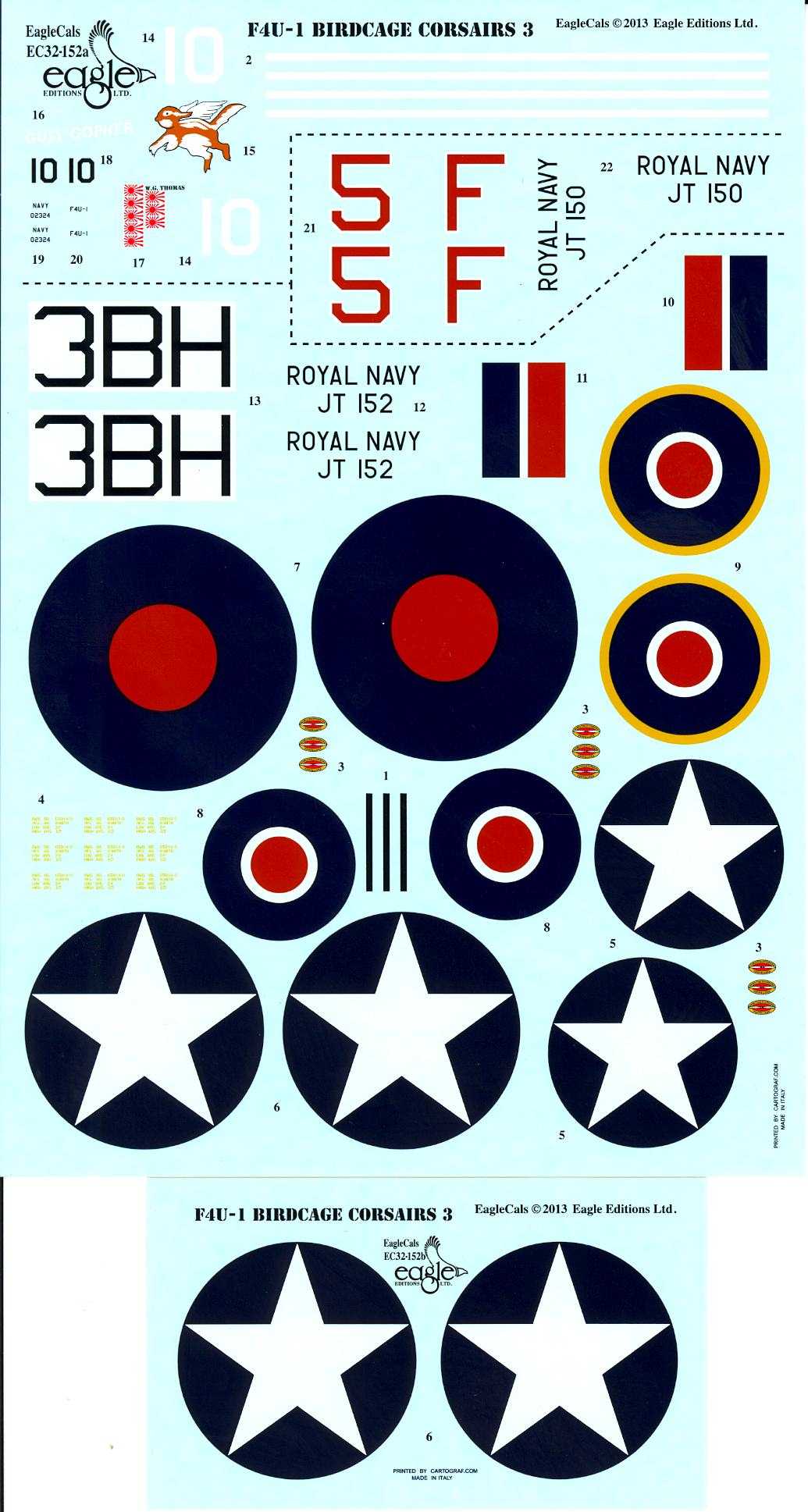 Eaglecals Decals 1 32 Vought F4u-1 Birdcage Corsair Fighters Part 3 