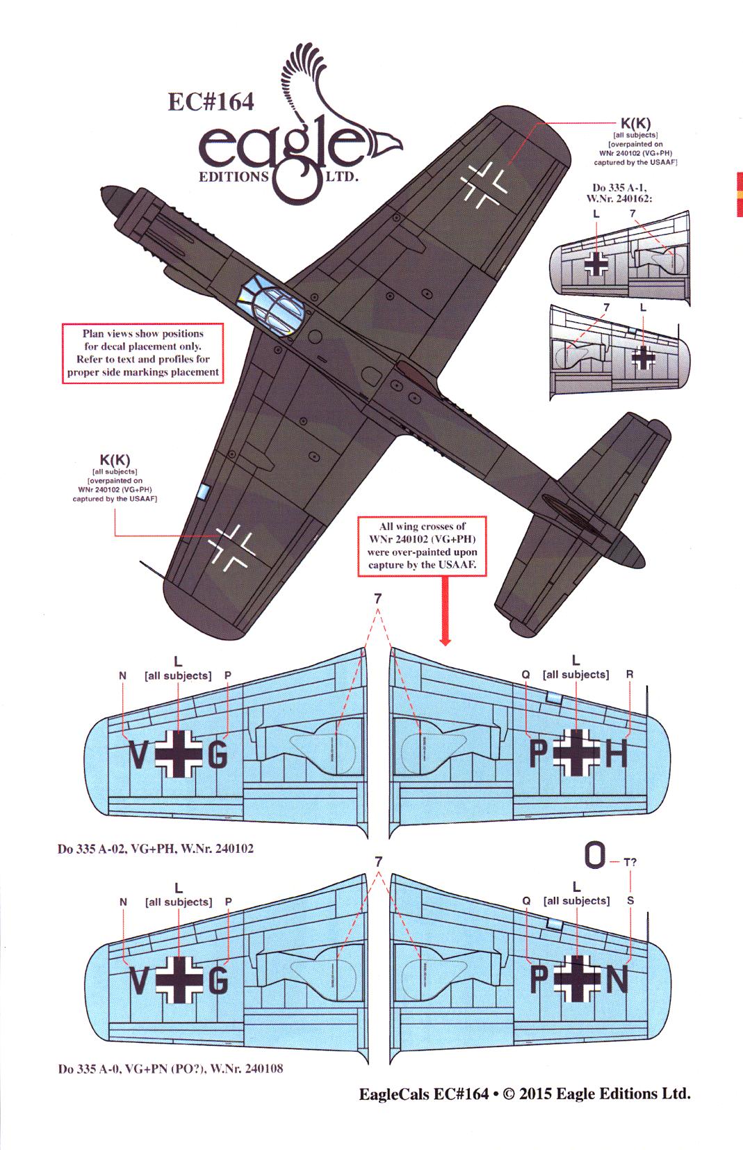 Eaglecal Decals 132 Dornier Do 335 Pfeil German Wwii Fighter Ebay