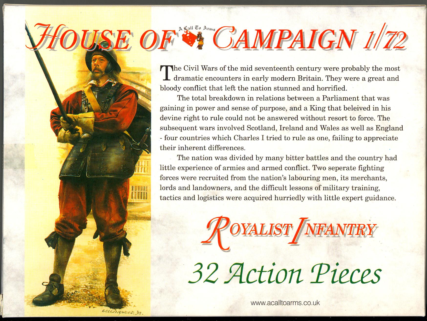 A Call to Arms Models 1/72 ROYALIST INFANTRY English Civil War Figure