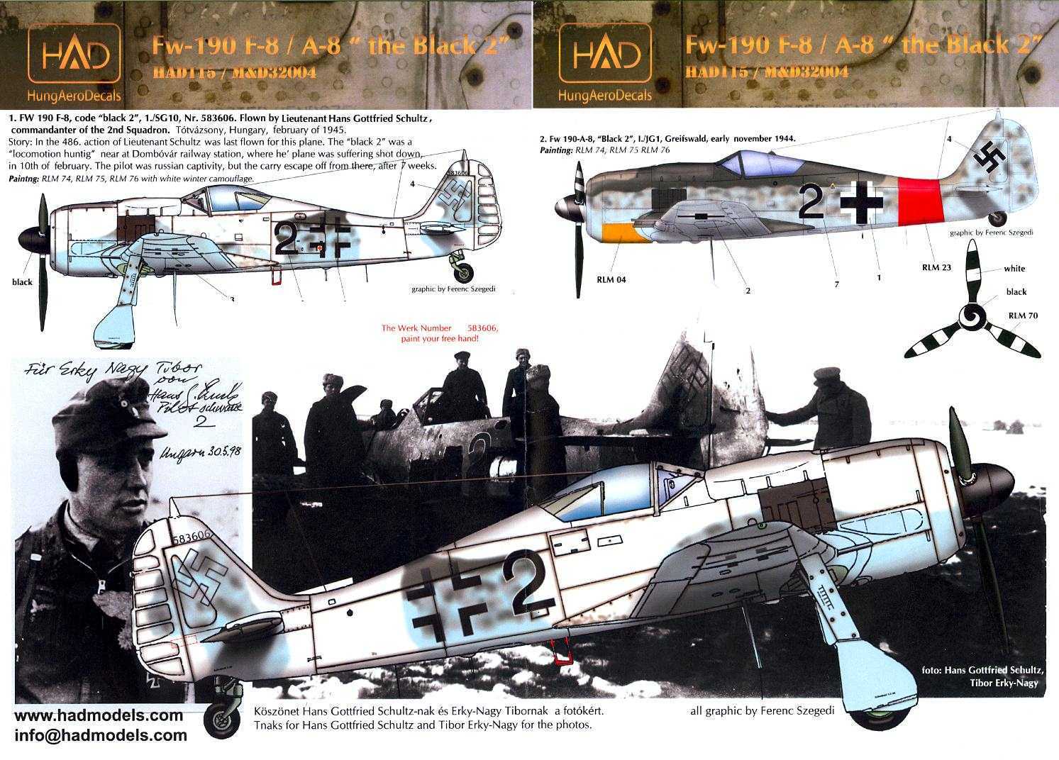 Hungarian Aero Decals 1 72 Focke Wulf Fw 190f 8 Fw 190a 8 Black 2