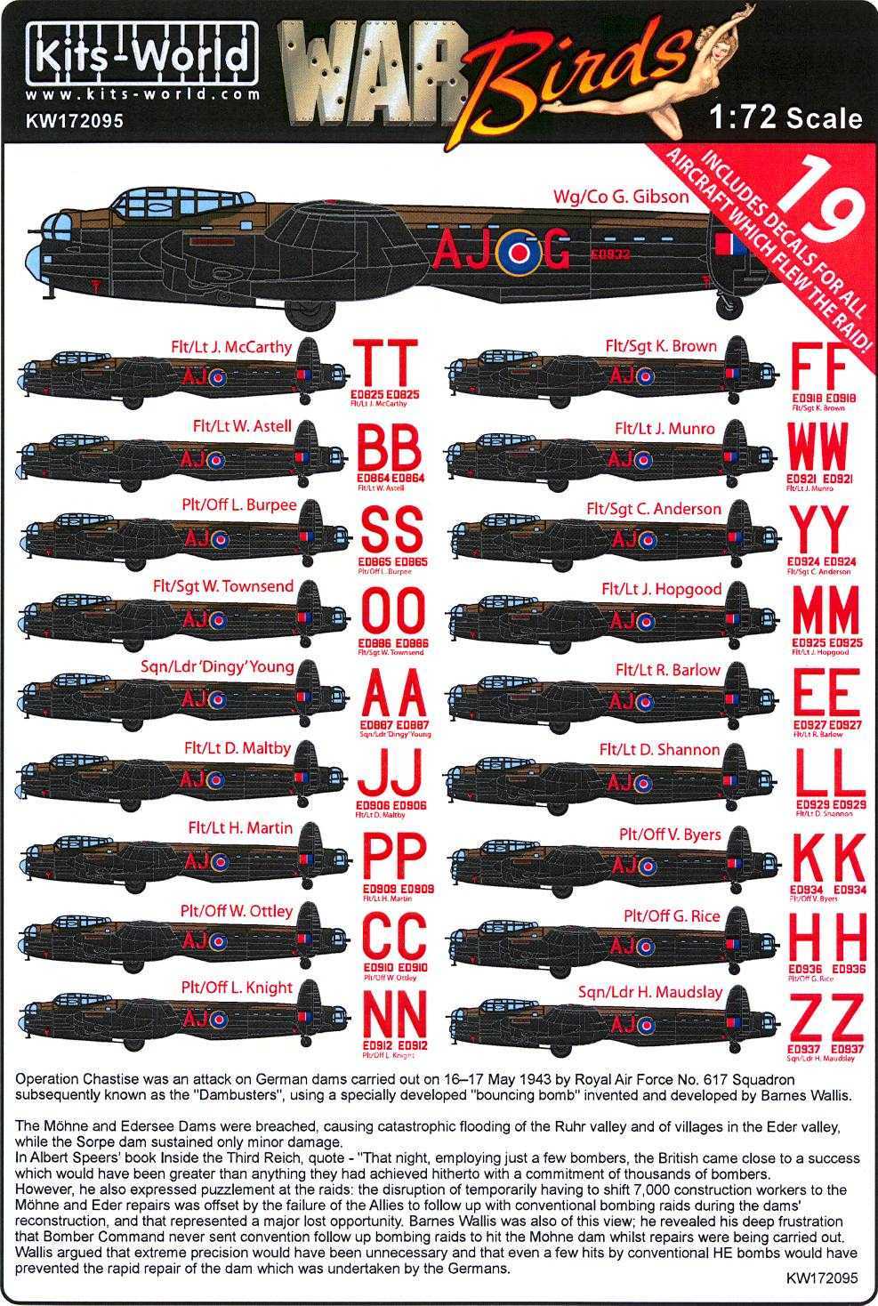 Kits World Decals 1/72 AVRO LANCASTER DAMBUSTERS 70th Anniversary Set eBay