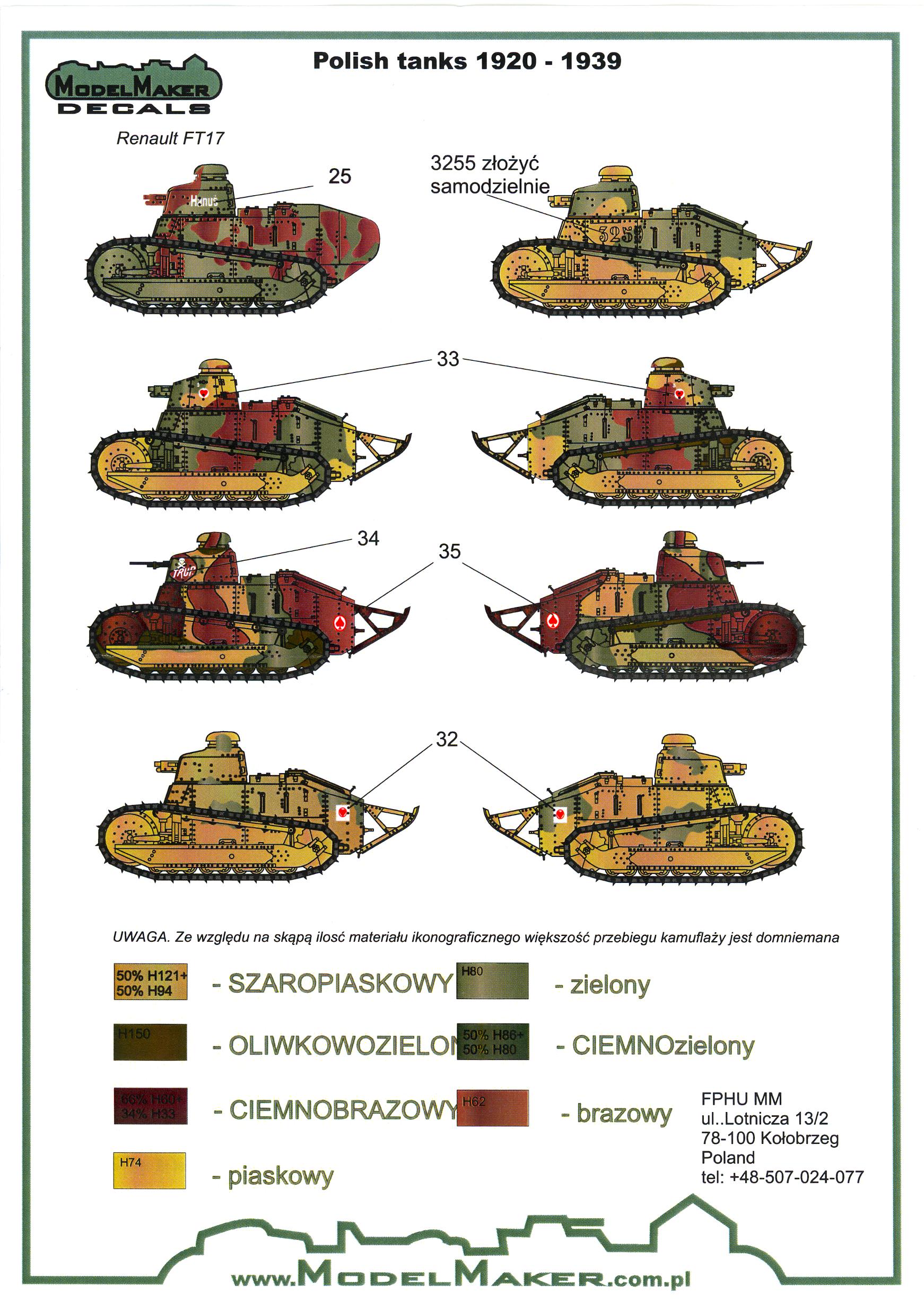 Model Maker Decals 1/72 POLISH TANKS 19201939 eBay