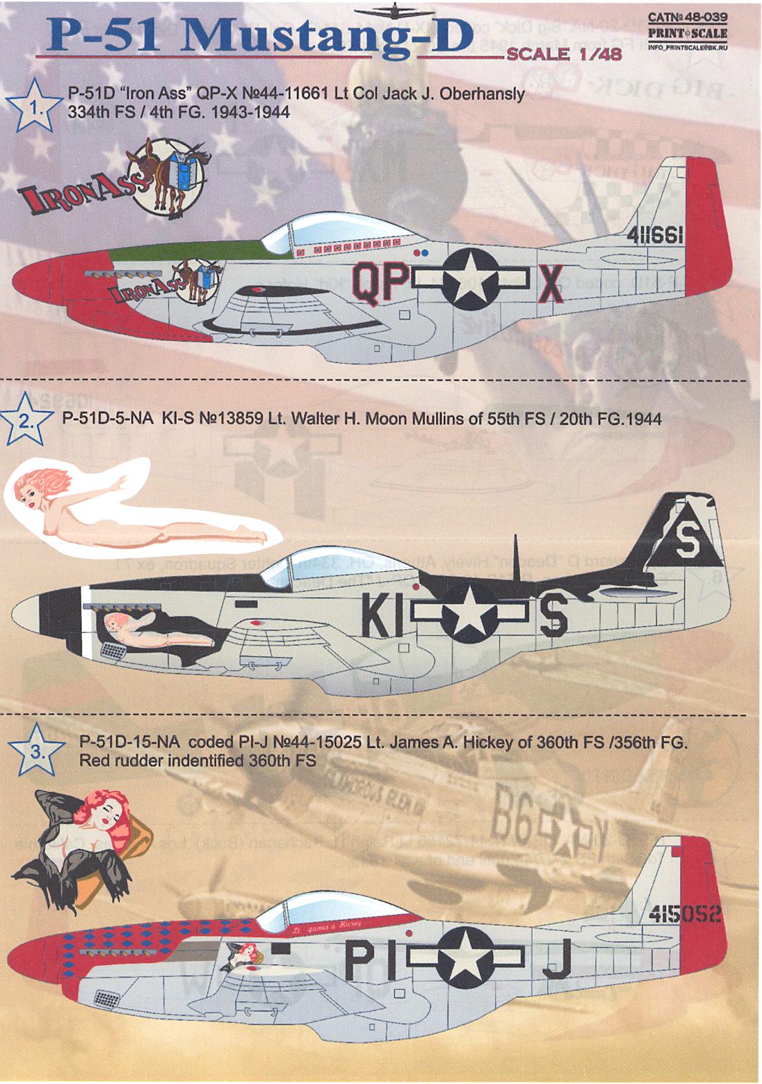 Print Scale Decals 1/48 NORTH AMERICAN P-51D MUSTANG Fighter | eBay