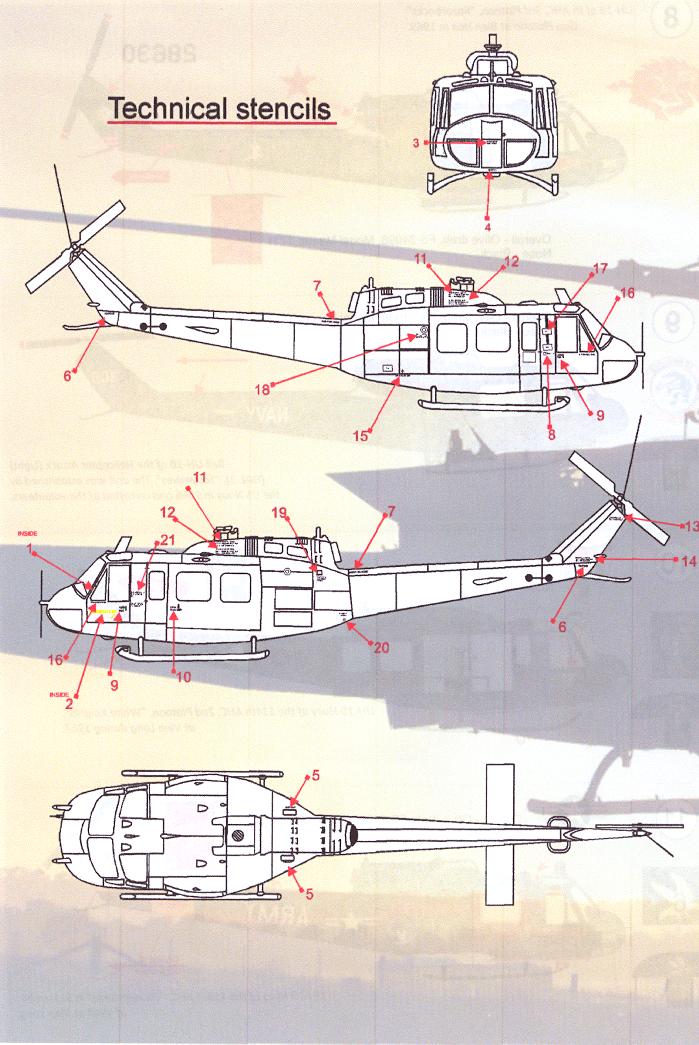 Print Scale Decals 1 72 Bell Uh-1 Huey Helicopter 