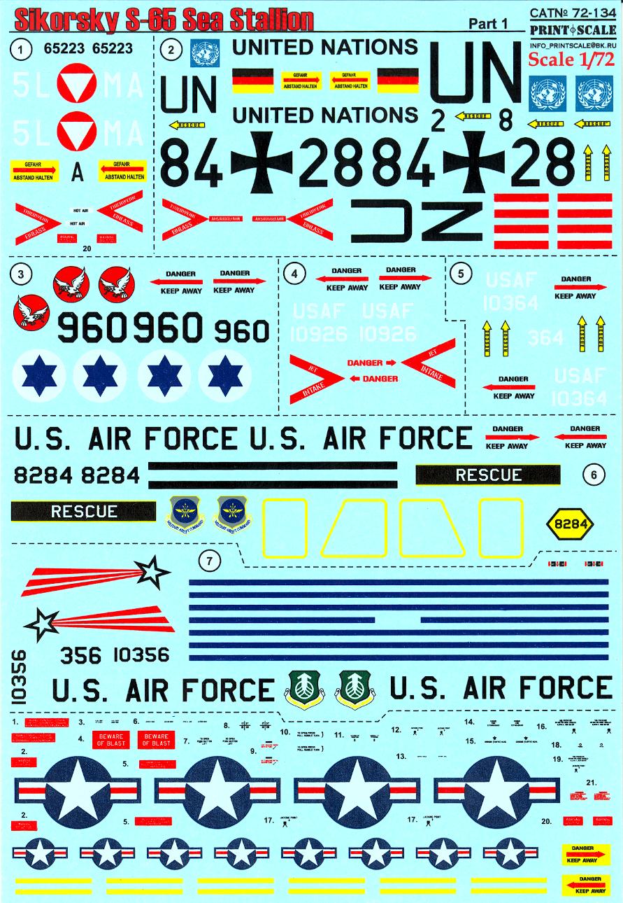 Print Scale Decals 1 72 Sikorsky S-65 Sea Stallion Helicopter Part 1 