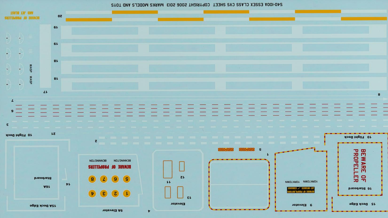 Starfighter Decals "Box Scale" U.S.S. ESSEX CLASS AIRCRAFT CARRIER