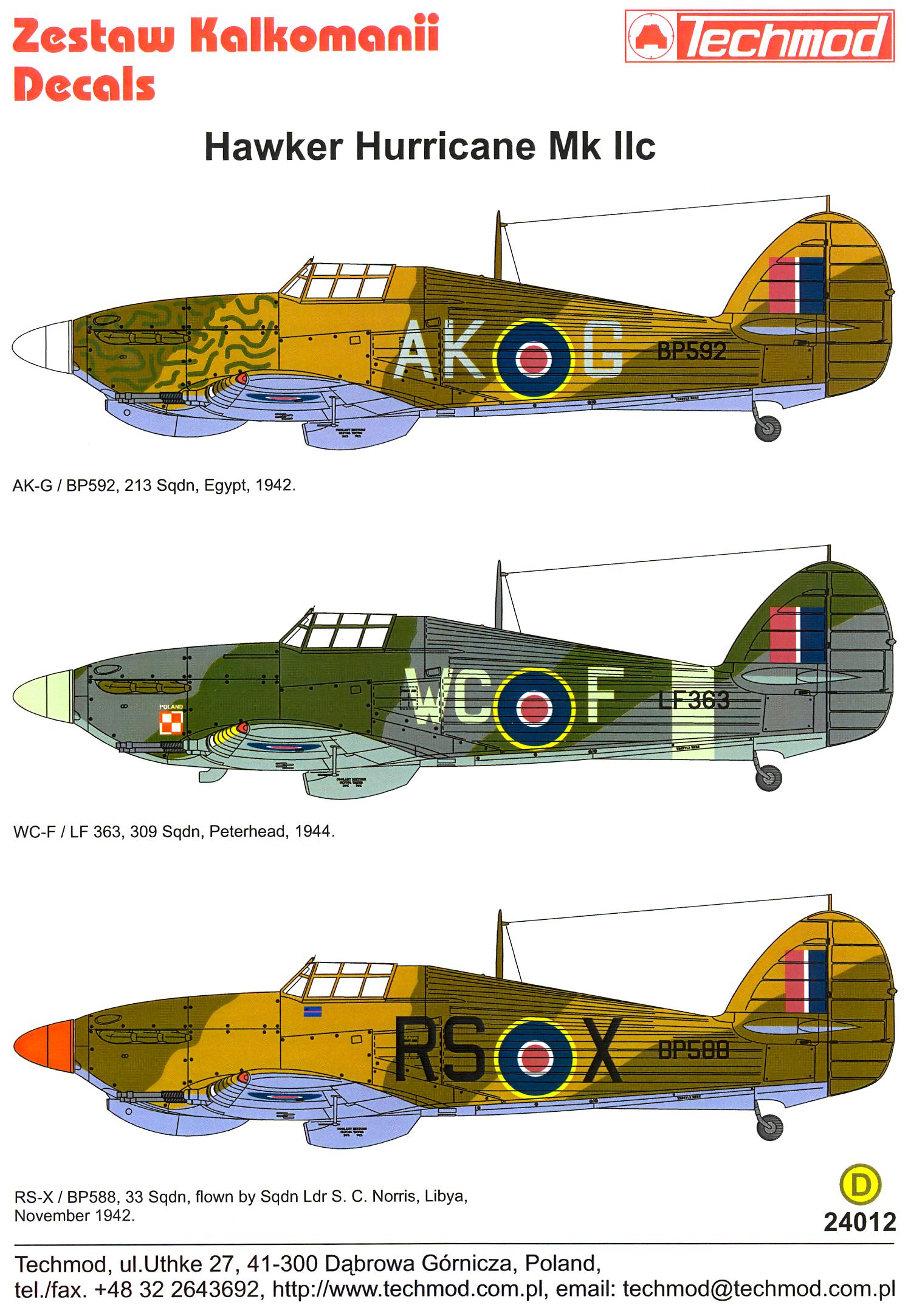 Techmod Decals Hawker Hurricane Mk Iic British Wwii Fighter Ebay