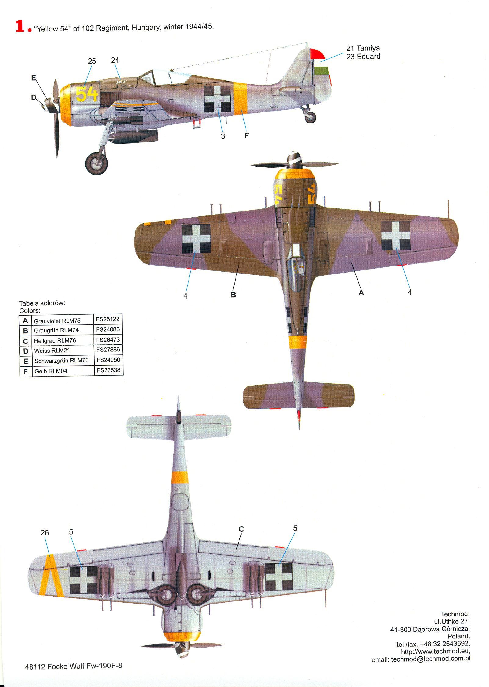 Techmod Decals 1 48 Hungarian Focke Wulf Fw 190f 8 Fighter Ebay