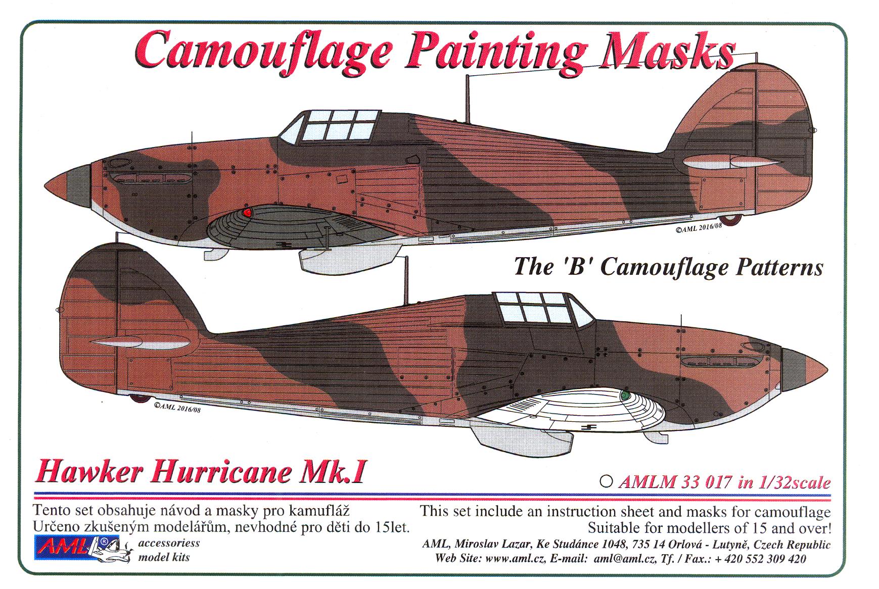 Model Maker 1/72 SUPERMARINE SPITFIRE Mk.I Mk.V TYPE A CAMOUFLAGE Paint Mask Set