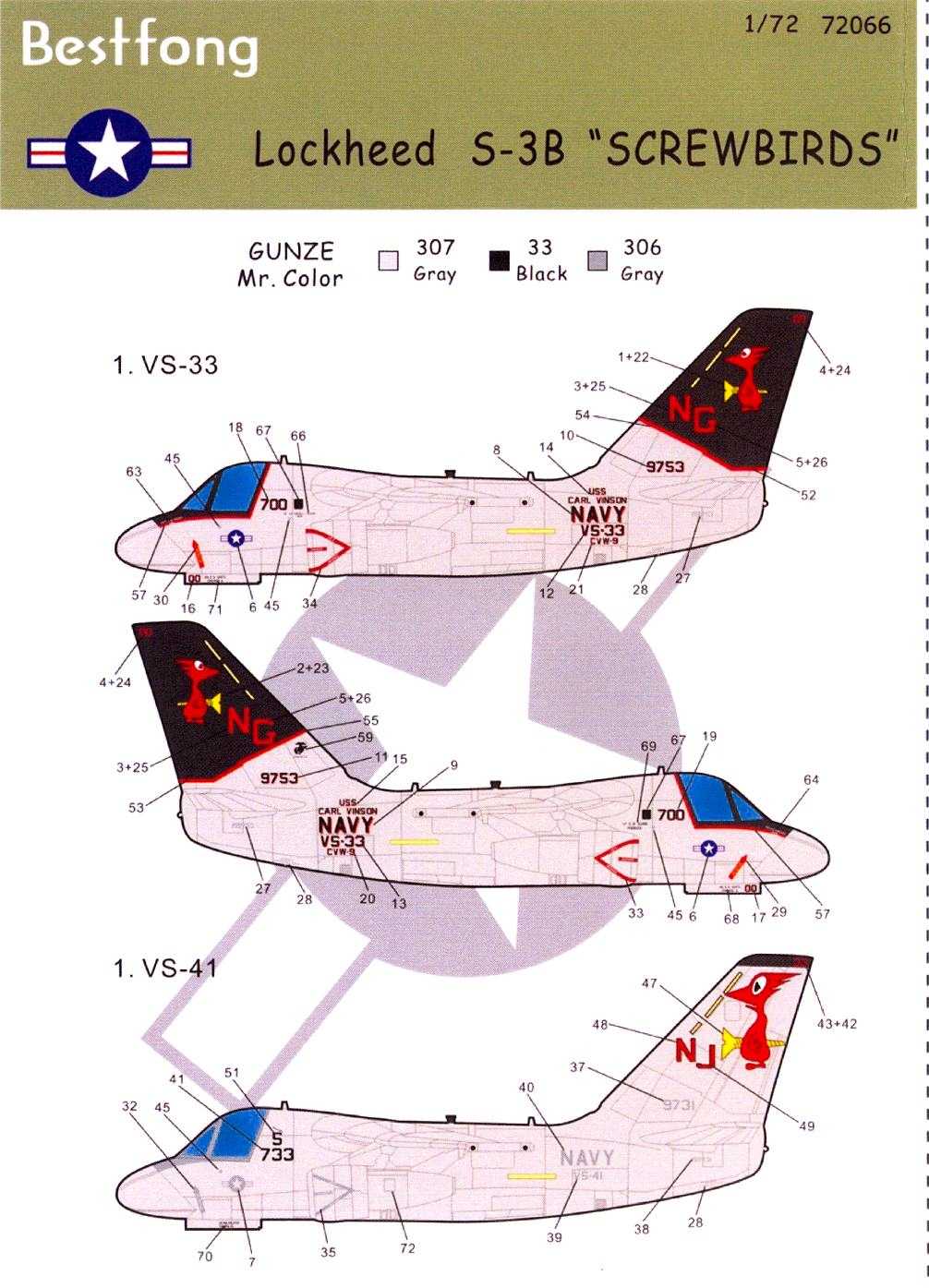 Bestfong Decal 1 72 Lockheed S 3 Viking Us Navy Vs 33 Screwbirds Decals Anerabyav Toys Hobbies