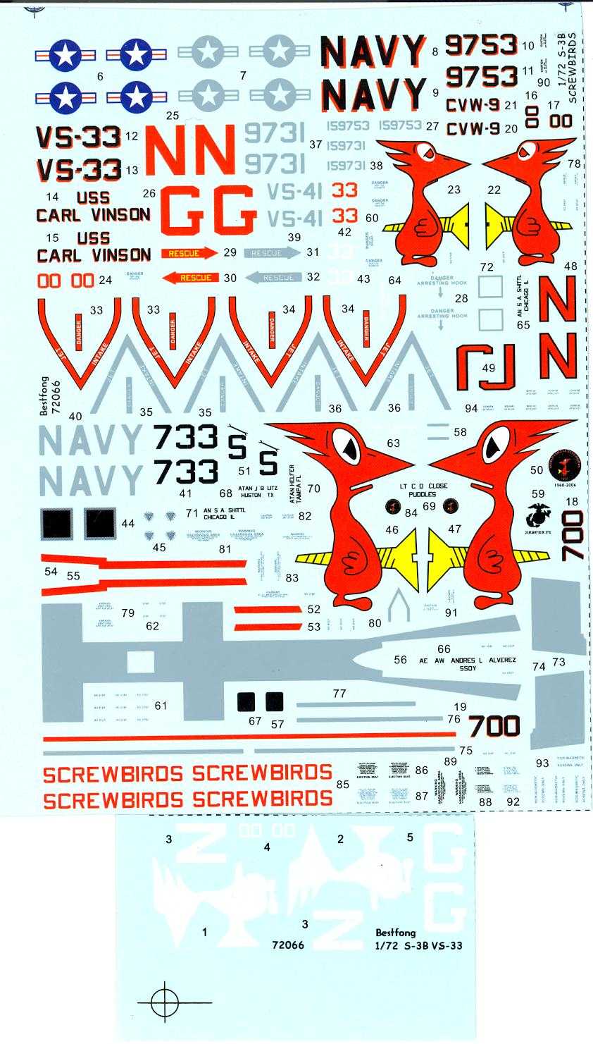 Bestfong Decals 1 72 Lockheed S 3b Viking Screwbirds Vs 33 Vs 41 Model Planes Fzgil Toys Hobbies