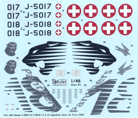 Syhart Decals 1//48 McDONNELL DOUGLAS F//A-18C HORNET Swiss Air Force 2010