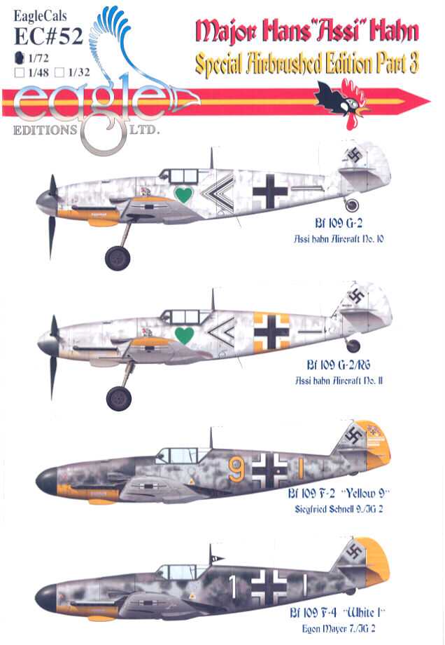 EagleCals Decals 1/48 MESSERSCHMITT Bf-109 GRAF & GRISLAWSKI Hermann Graf #3