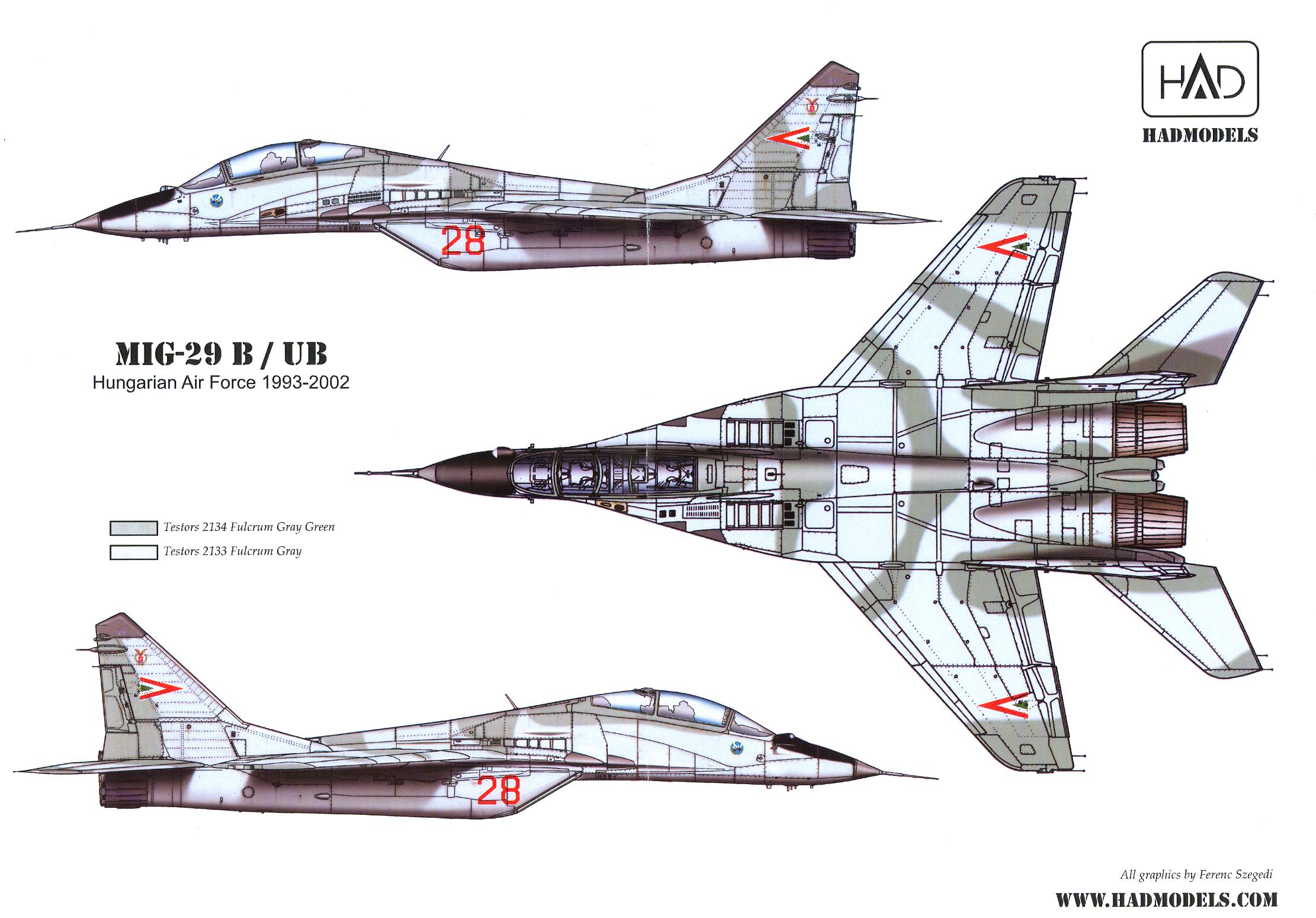 Hungarian Aero Decals 1/48 MIKOYAN MiG-29B & MiG-29UB Fighter