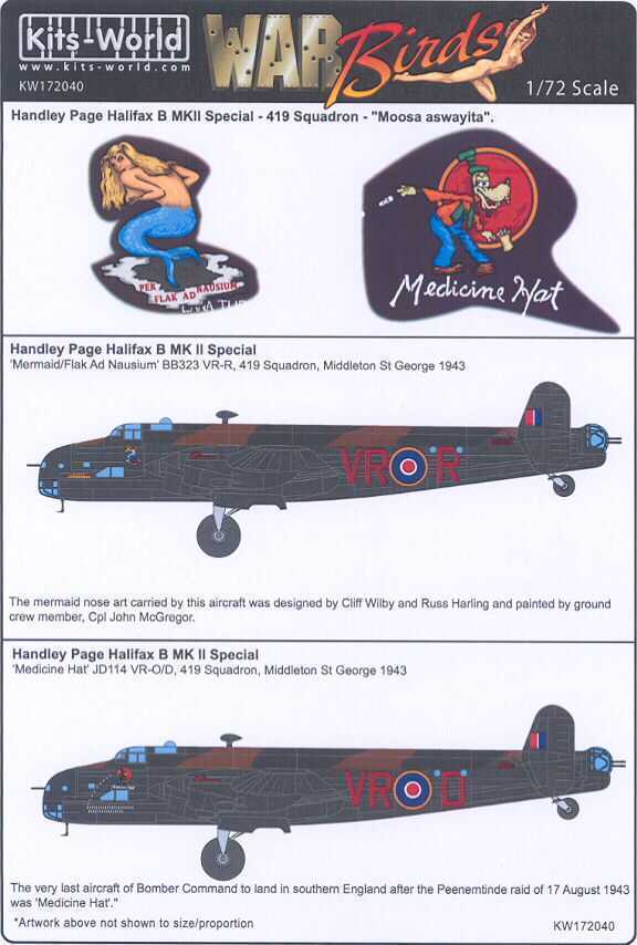 Print Scale Decals 1//72 HANDLEY PAGE HALIFAX British Medium Bomber Part 1