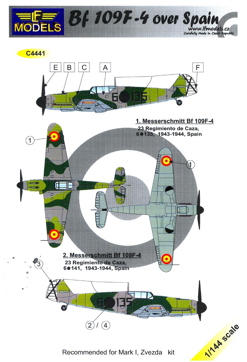 Lf Models Decals 1 144 Messerschmitt Bf 109f 4 Over Spain Ebay