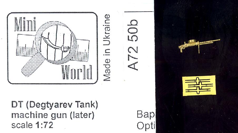 EARLY SOVIET MACHINE GUN 1/72 MINI WORLD 7250A DEGTYAREV TANK DT-29