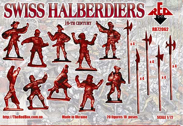 Red Box Models 1/72 LANDSKNECHTS WITH HALBERD 16th Century Figure Set