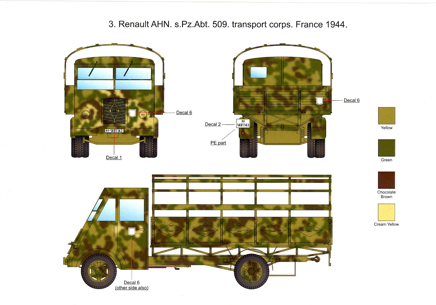 SBS Model 1/35 Renault AHN in German Service WWII decal sheet D35002 