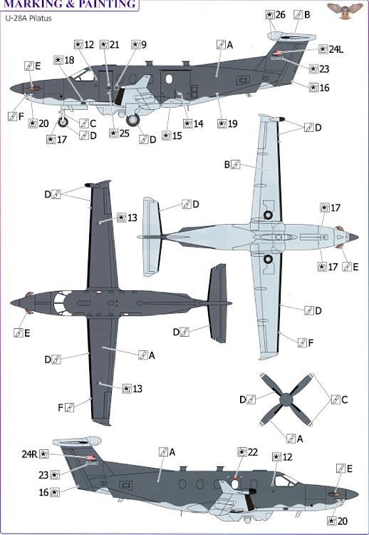Modèles SOVA-M 1/72 PILATUS U-28A PC-12NG US Air Force & Finlandaise Air Force - Photo 4/7