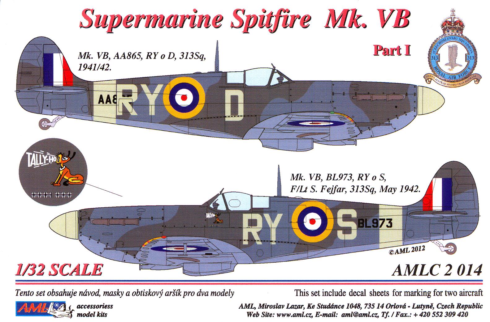 AML Models Decals 1/32 SUPERMARINE SPITFIRE Mk.VB Fighter Part 1 | eBay