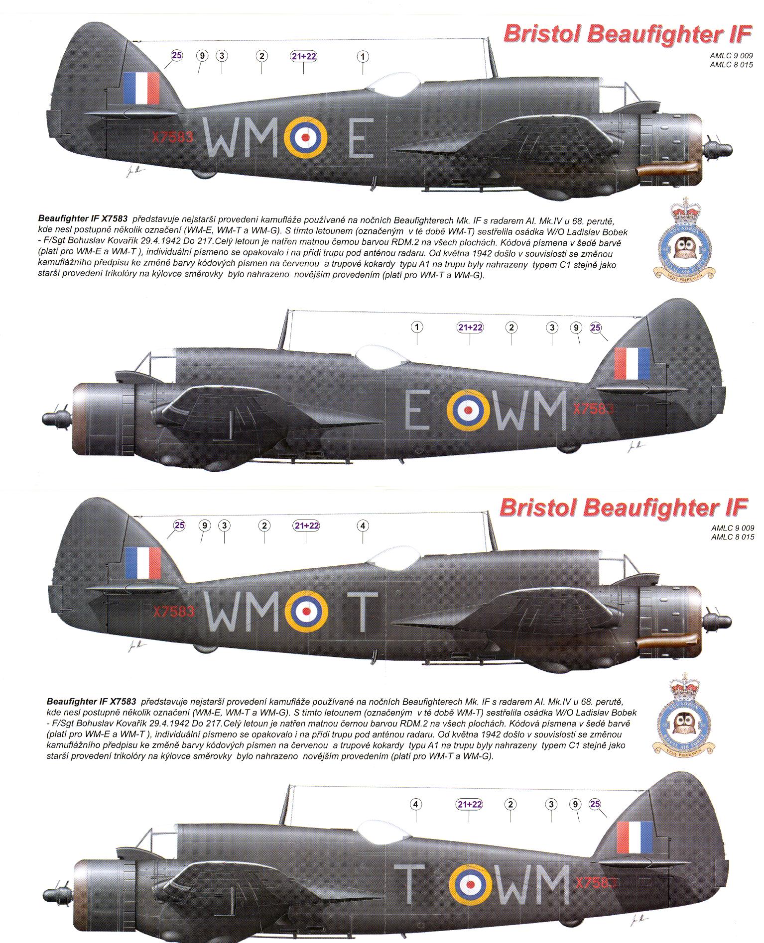 AML Models Decals 1/48 BRISTOL BEAUFIGHTER IF & VIF Part 1