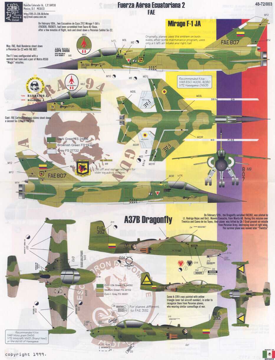 Aztec Decals 1/48 ECUADORAN AIR FORCE Part 2  