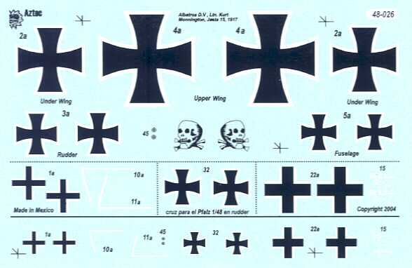 Aztec Decals 1/48 THE RED BARON FLYING CIRCUS The Great War  