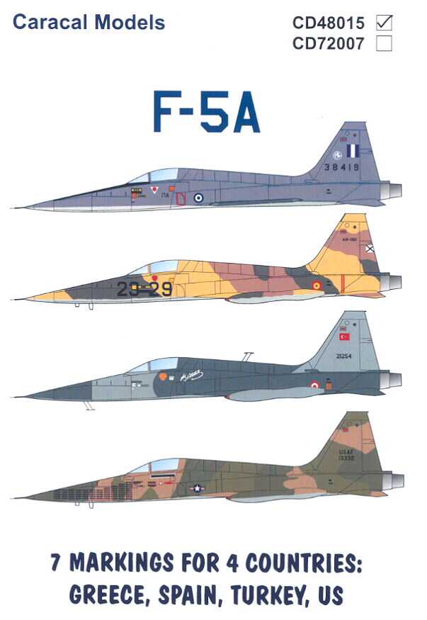 Caracal Decals 1 48 Northrop F 5A Freedom Fighter