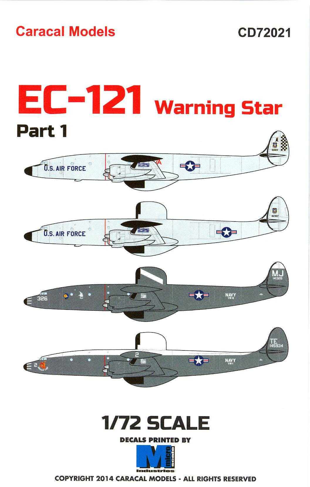 Caracal Decals 1/72 LOCKHEED EC-121 WARNING STAR Part 1 | eBay