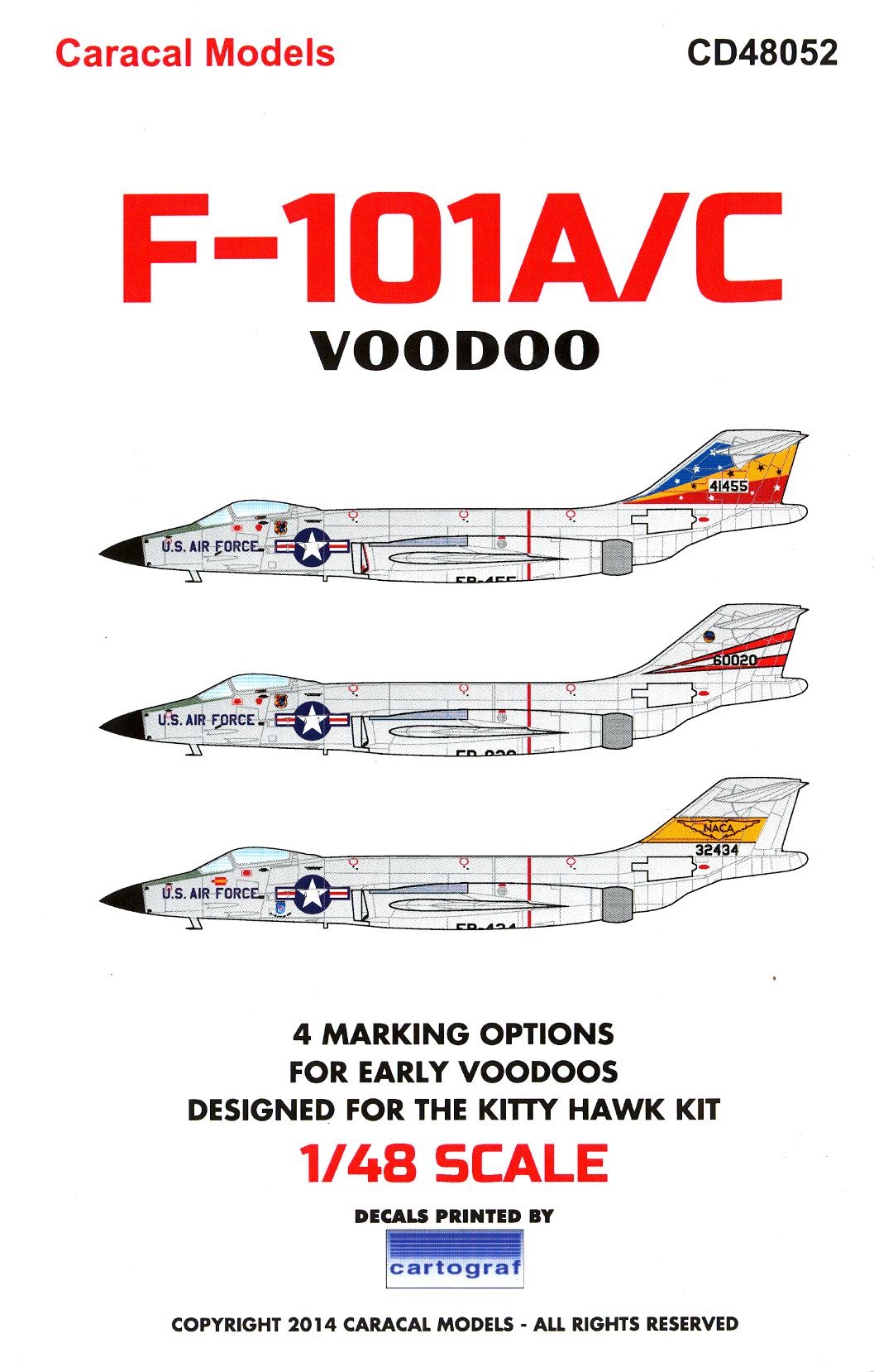 Caracal Decals 1/48 MCDONNELL F-101A/C VOODOO Early Schemes | eBay