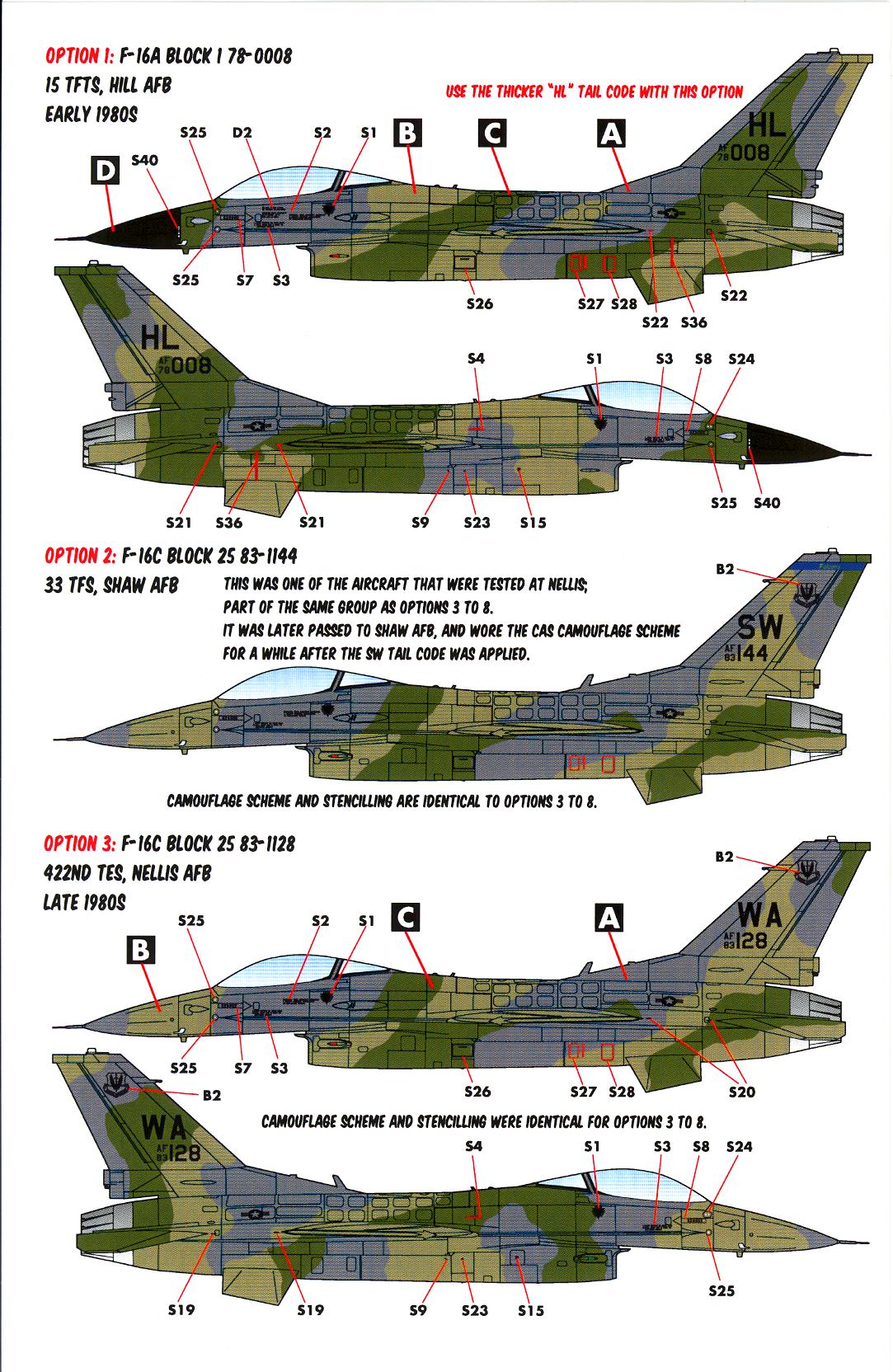 Схема окраски f 16