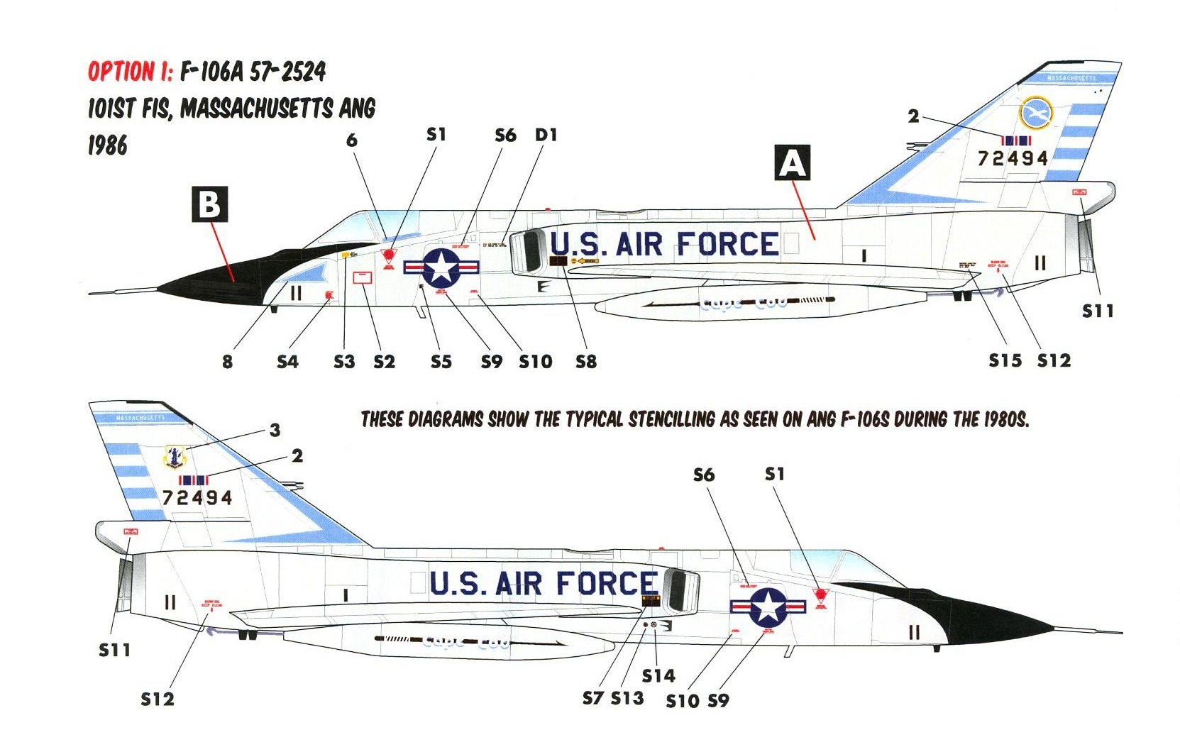 Caracal Decals 1/48 CONVAIR F-106 DELTA DART Air National Guard Units ...