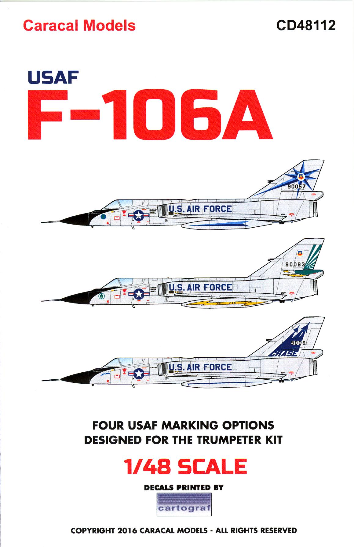 Caracal Decals 1/48 CONVAIR F-106A DELTA DART U.S. Air Force Fighter | eBay