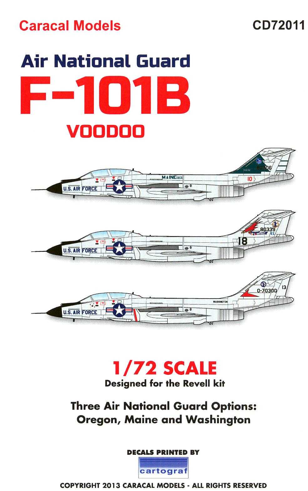 Caracal Decals 1/72 MCDONNELL F-101B VOODOO Air National Guard Units | eBay