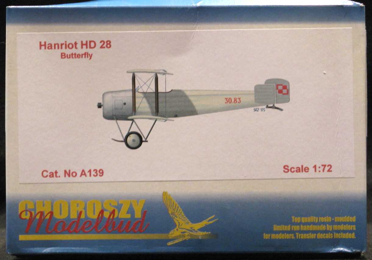 72 Choroszy HANRIOT HD 28 BUTTERFLY Military Trainer  