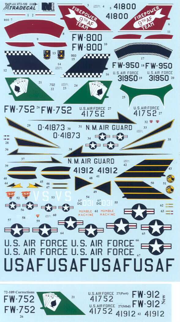 Xtra Decals 1/72 F-100C SUPER SABRE U.S. Air Force | eBay