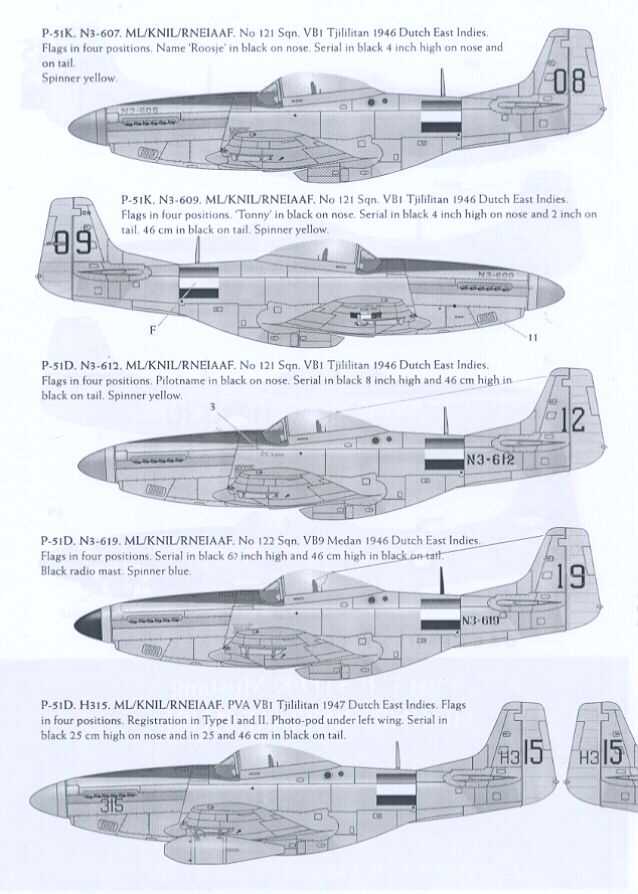 Dutch Decal 1/32 P 51D P 51K MUSTANG Netherlands East Indies 