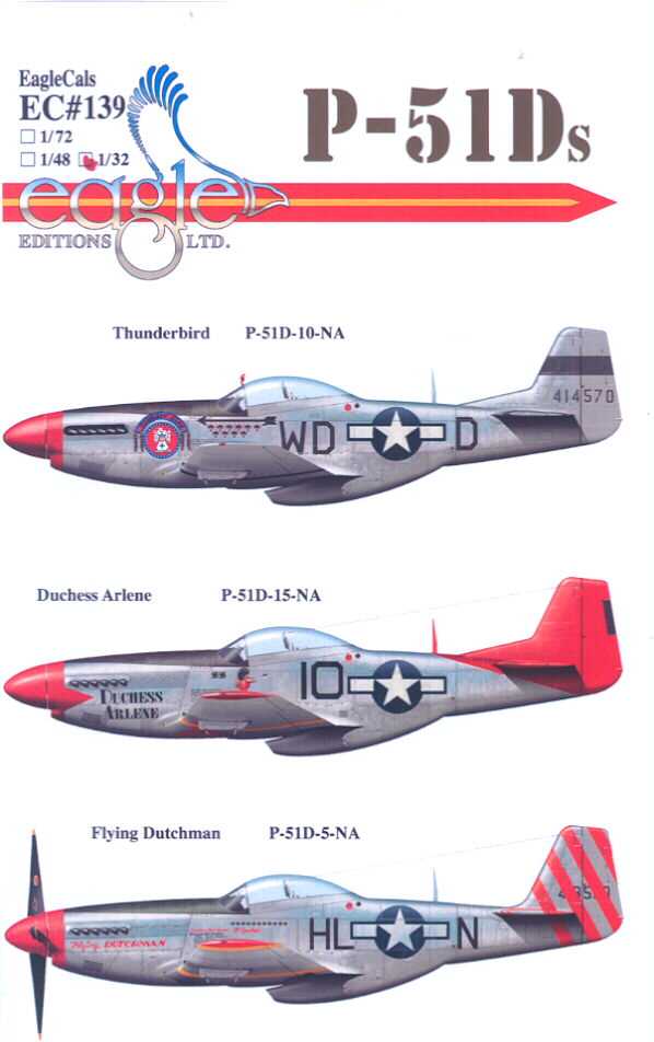 EagleCals Decals 1/32 NORTH AMERICAN P-51D MUSTANG Fighter Part 1 | eBay