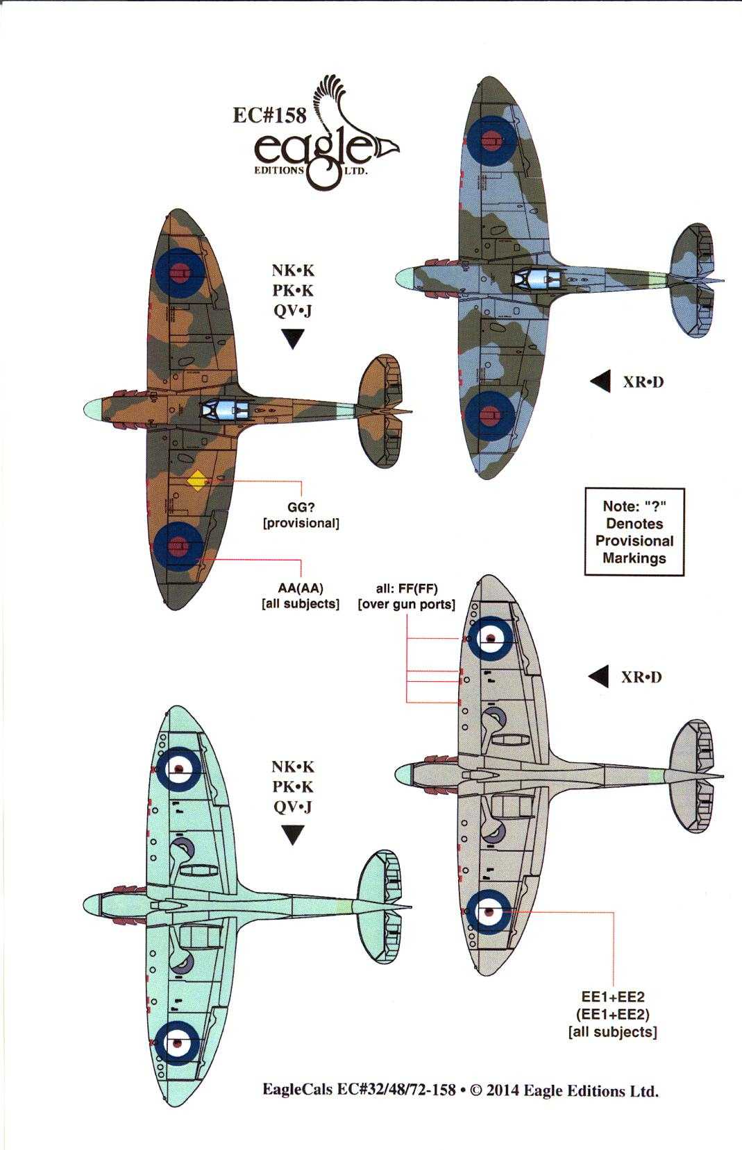 EagleCals Decals 1/32 SUPERMARINE SPITFIRE Mk.IIa British Fighter | eBay