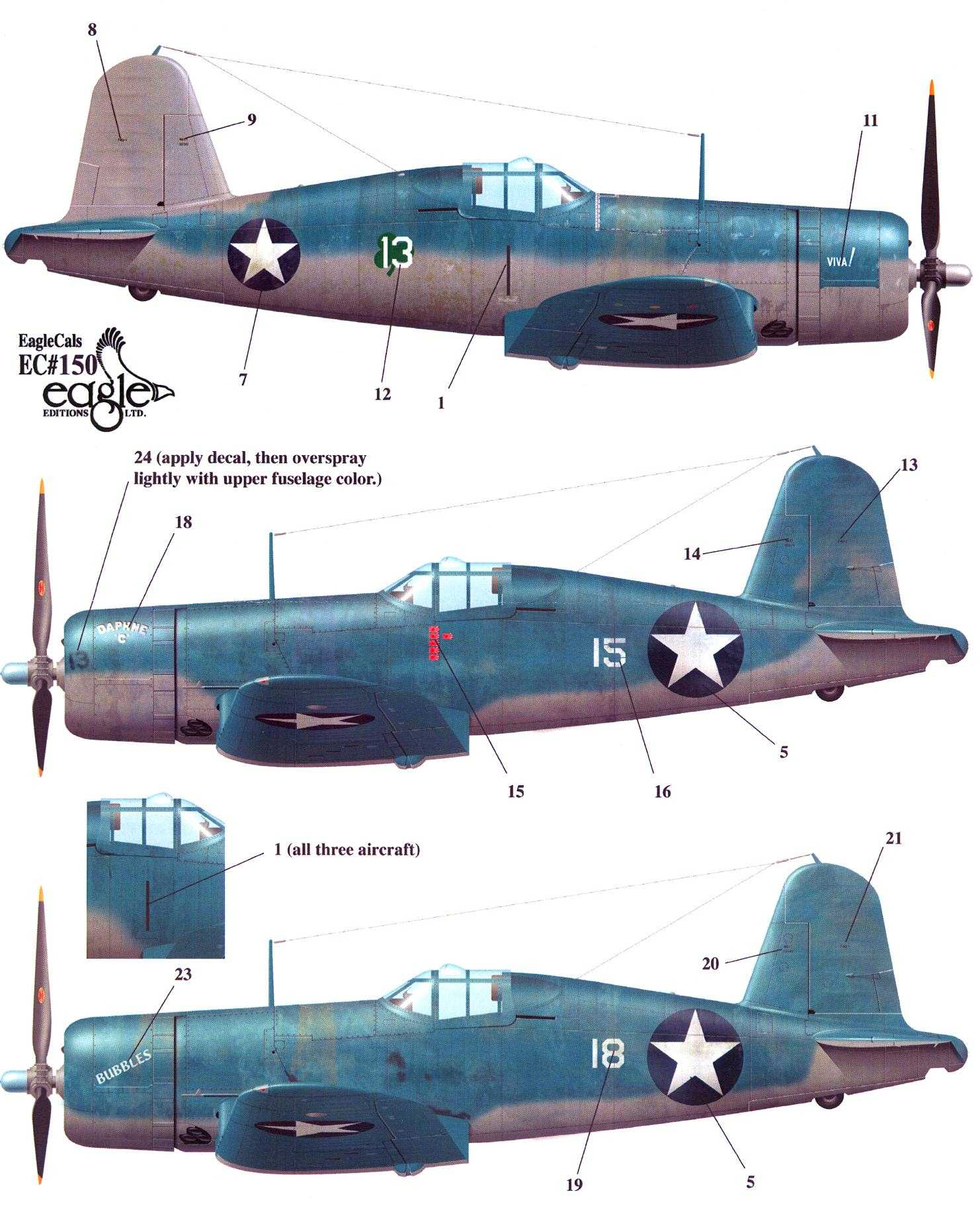 EagleCals Decals 1/32 VOUGHT F4U-1 BIRDCAGE CORSAIR Fighters Part 1 | eBay