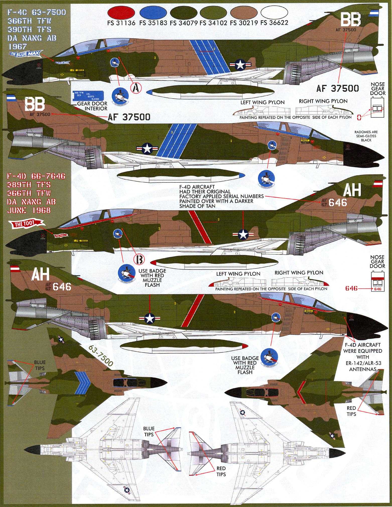 Furball Decals 1/48 MCDONNELL DOUGLAS F-4C/D PHANTOM II GUNFIGHTER ...