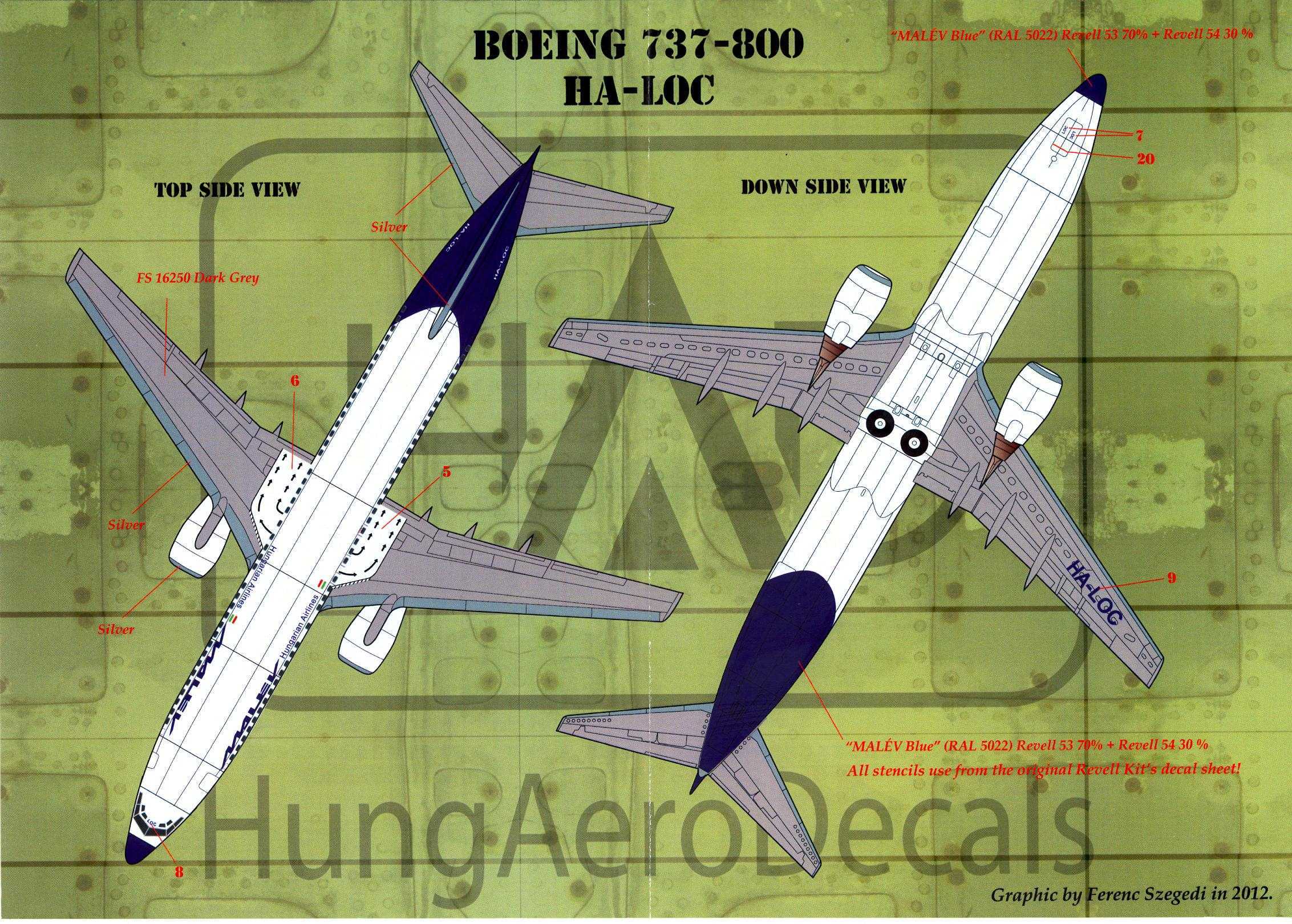 Hungarian Aero Decals 1//144 BOEING 737-200 Malev Airlines