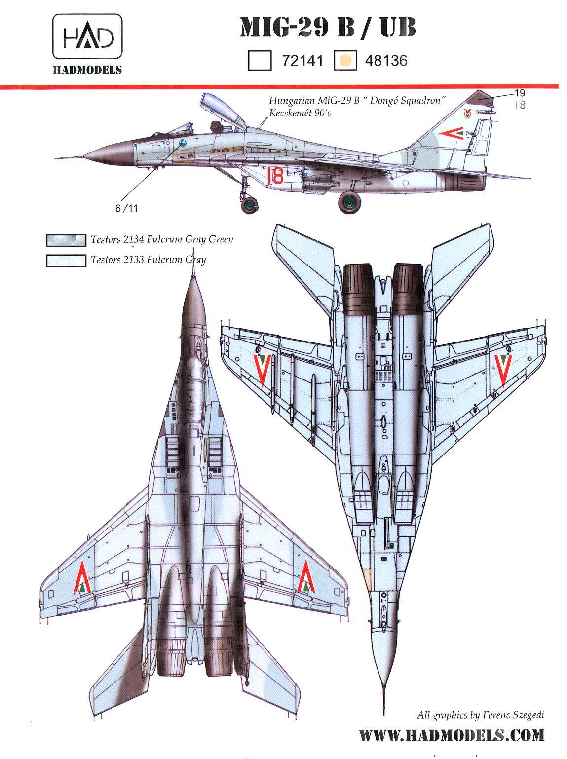 Hungarian Aero Decals 1/48 MIKOYAN MiG-29B & MiG-29UB Fighter | eBay