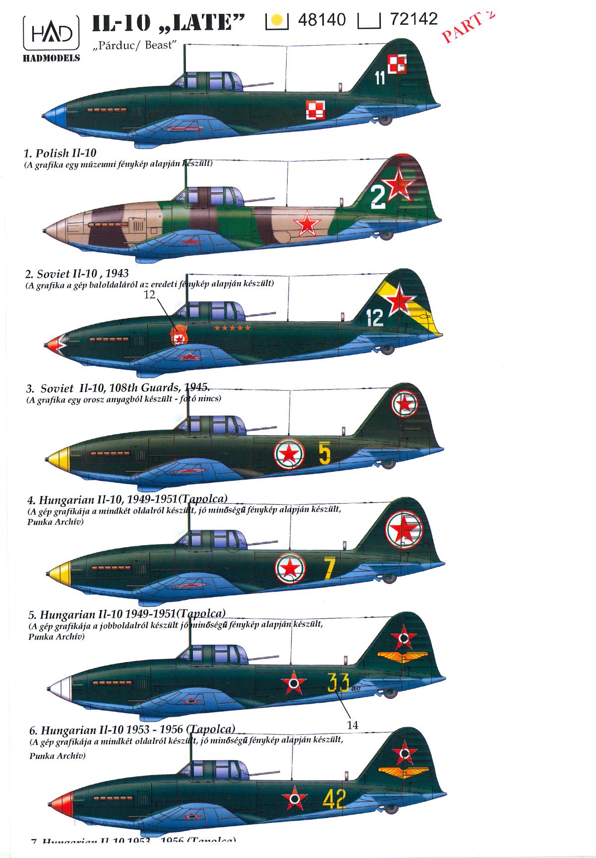 Hungarian Aero Decals 1/48 ILYUSHIN IL-10 LATE VERSION Soviet WWII ...